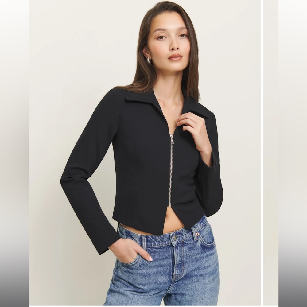 NWOT Reformation Sammi Knit Jacket Black - Size 6